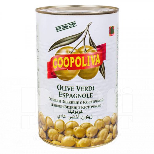 Оливки Coopoliva с косточками Зеленые 4.3 л