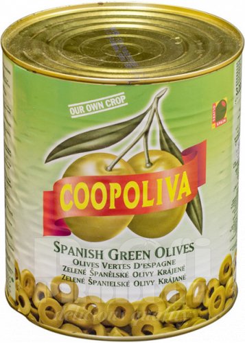 Оливки різані  Coopoliva зелені 3 л.